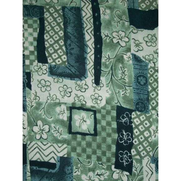 Hilo Hatties Womens Hawaiian Aloha Shirt Medium Tropical Teal Floral Hawaii Top - Picture 7 of 9